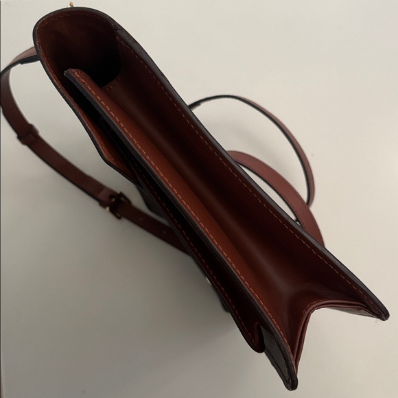 Louis Vuitton Monceau 28 Brown Tan Monogram Crossbody Purse Satchel Gold Accents - Picture 6 of 17